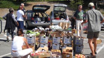 Food in boxes ready to be picked up